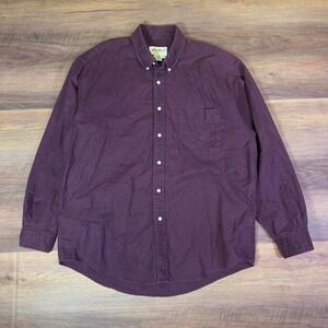 Eddie Bauer Purple Button-Up Work Shirt Men's Large
